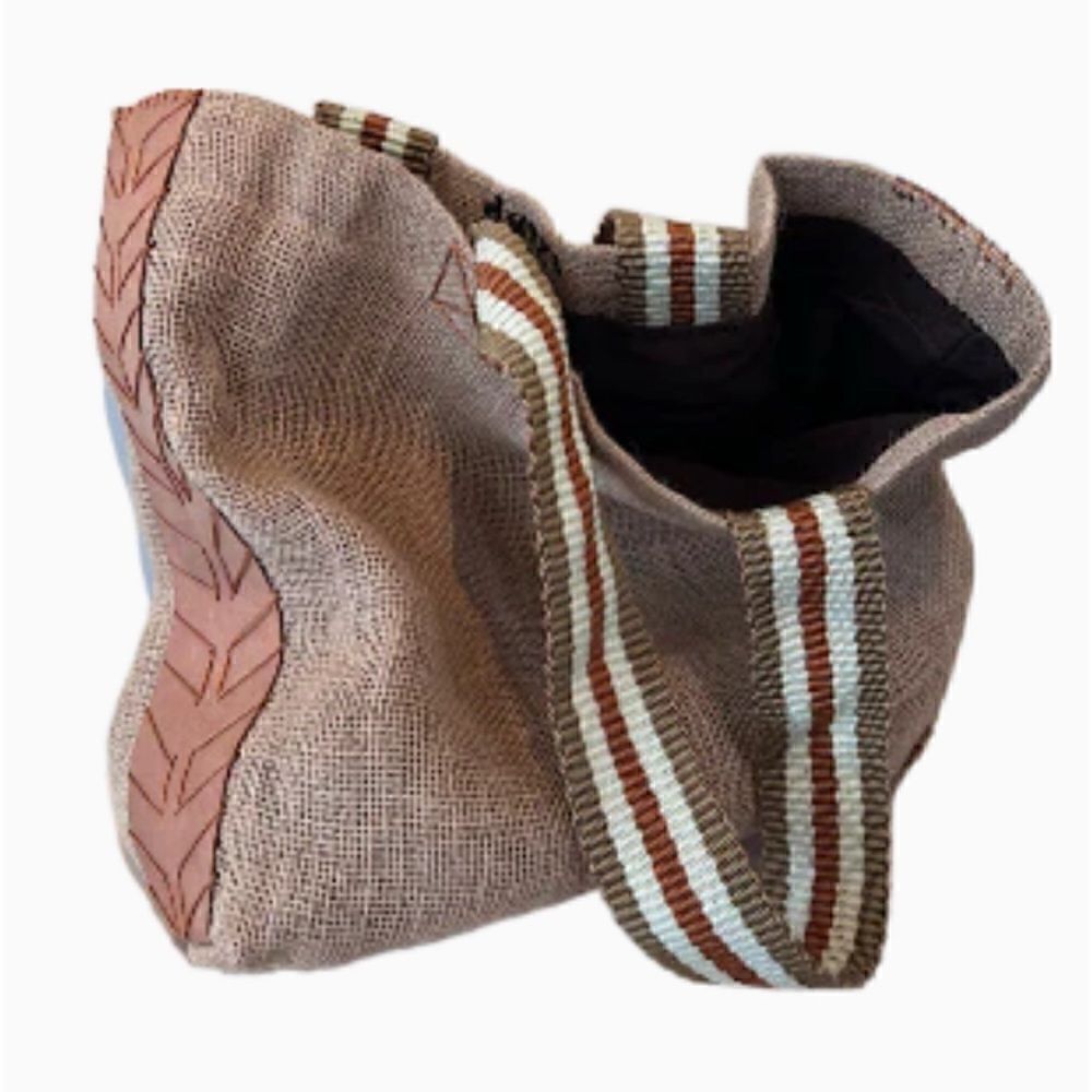 Dutzi Julia Vintage Burlap Large Tote NWT